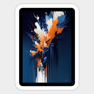 Navy Blue and Orange Sticker